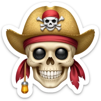 Skull strawhat crew  pirate emoji sticker