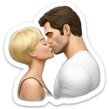 Henry Cavill kissing blond woman with very short hair sticker