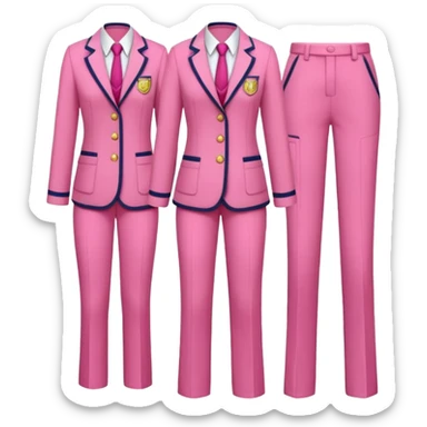 pink academia uniform with pants sticker