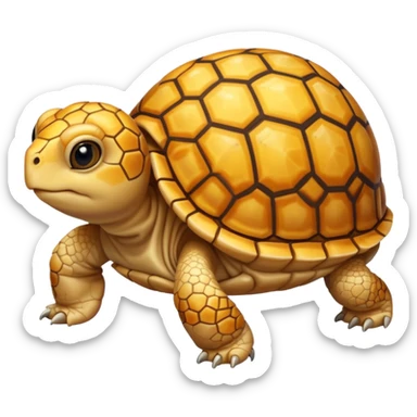A young very small yellow tortoise sticker