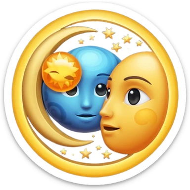 Sun and moon sticker