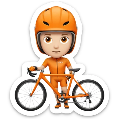 bicycle racer helmet orange sticker