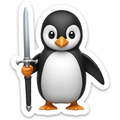 Penguin with a sword  sticker