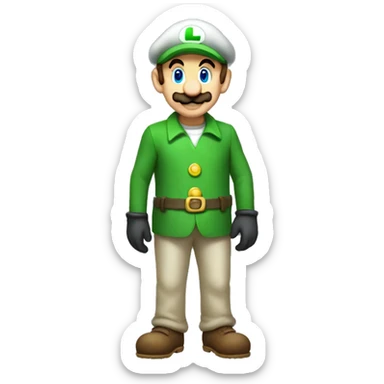 luigi but marios outfit sticker