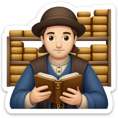 merchant reading sticker