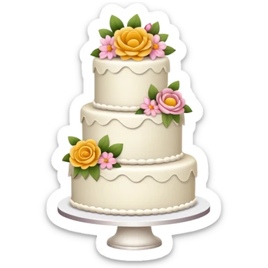 Wedding cake with tiers and flowers sticker