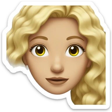girl with wavy blonde hair and green eyes sticker