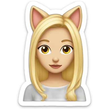 sexy blonde cat ears sticker