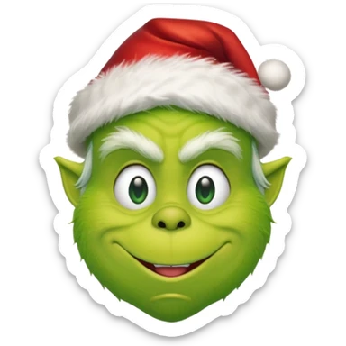 The Grinch with a Santa hat emoji sticker