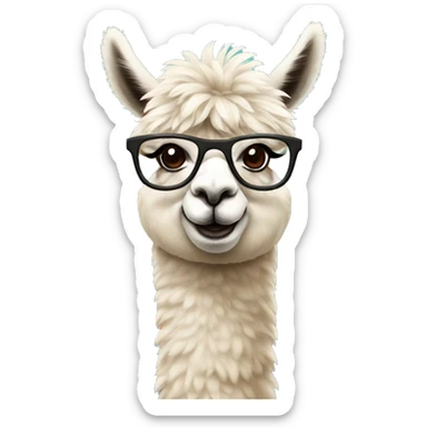Alpaca with glasses sticker