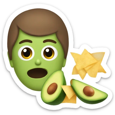 Guacamole bowl with no eyes, tortilla chipS sticker
