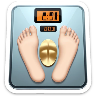 feet on digital scales sticker