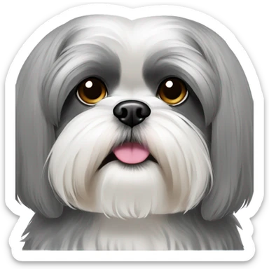 Grey Shih tzu sticker