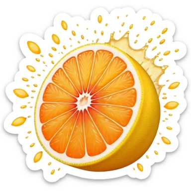 exposion of lemon, orange and grapefruit sticker