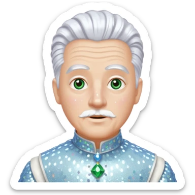 Servant Boq from The Wizard of Oz with white hair, white sequin outfit sticker