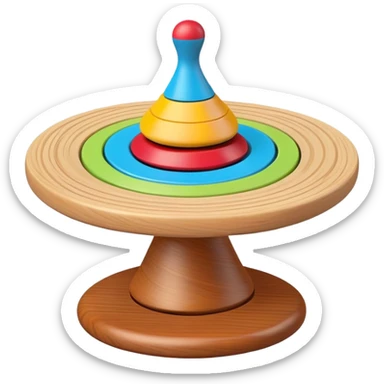spinning top toy with swirling motion lines, fun and dynamic sticker