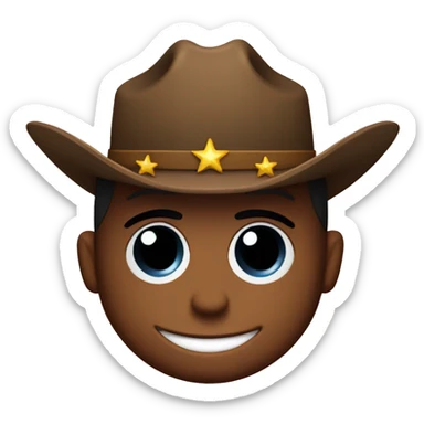 Cowboy smileyface with stars in its eyes sticker
