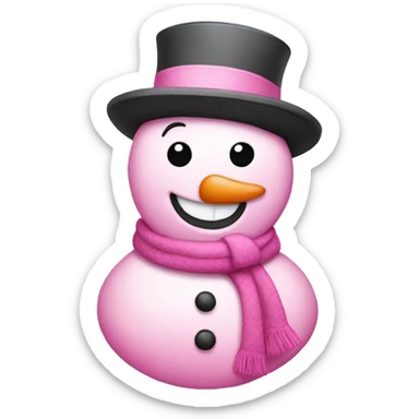 pink snowman  sticker