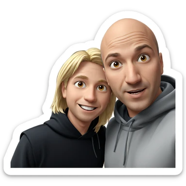 smiling boys with hoodies sticker