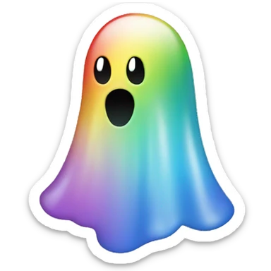 rainbow ghost sticker