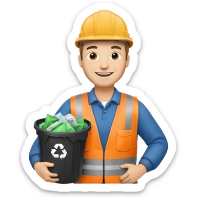 garbage man with helmet sticker
