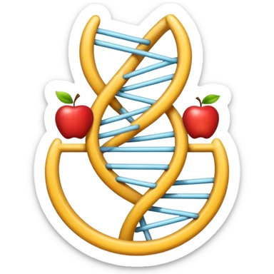 DNA-Helix Emoji mit Labor-Accessoire, wissenschaftlich, Apple-Emoji-Stil sticker
