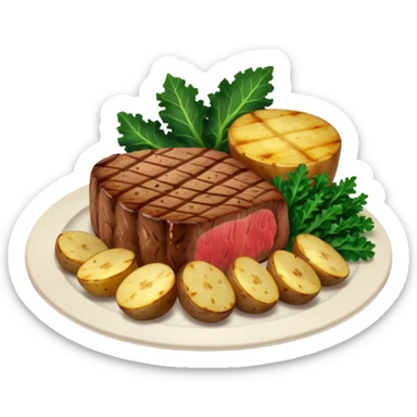 Steak and potatoes with kale  sticker