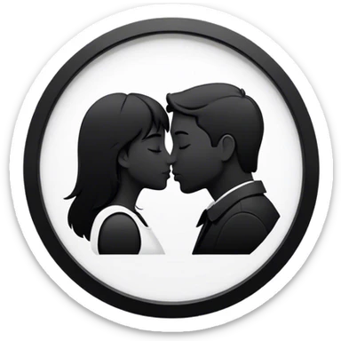 Black netflix logo On white silhouette of a couple kissing each other sticker