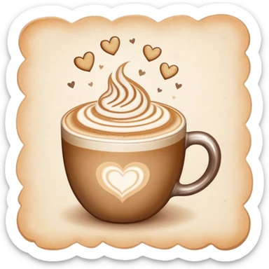 "Cute number 0 made from a latte ring stain on parchment paper, soft coffee tones, aesthetic doodle style, pastel background, sparkles and hearts, cozy coffee shop vibe"

 sticker