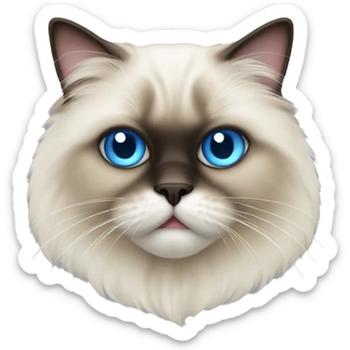 Himalayan cat, tongue sticking out mouth, blue eyes sticker