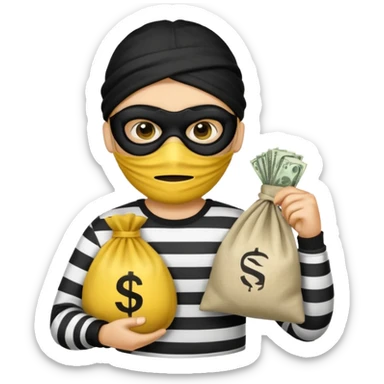 Make a robber emoji with yellow skin sticker
