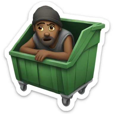Homeless + dumpster sticker