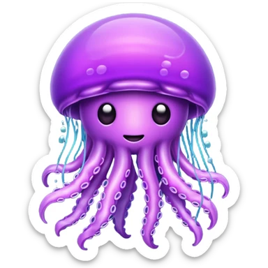 Make a purple jellyfish small sticker
