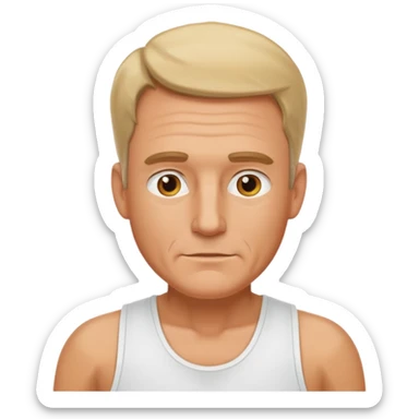 fat middle aged white man in wifebeater sticker