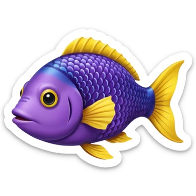 GURGLE FISH FROM FINDING NEMO PURPLE AND YELLOW GRAMMA FISH LONG sticker