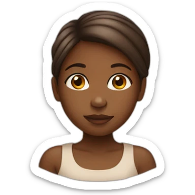 black girl with brown hear sticker