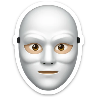 A person with a white mask on their face sticker