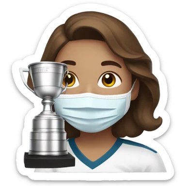 brown haired girl with a skincare face mask on and a stanley cup sticker