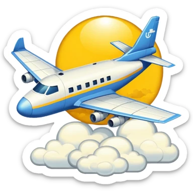 Crée un emoji en pixel art combinant 🛫 (avion au décollage) et 🌤️ (soleil derrière un nuage).
Style : rétro pixel art, résolution 32x32 pixels.
Format : PNG avec fond transparent. sticker