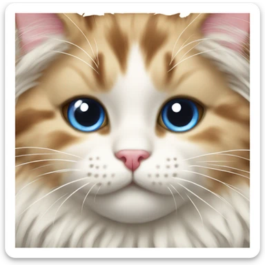 Fluffy Rag doll cat with a tabby cat pretty face sticker