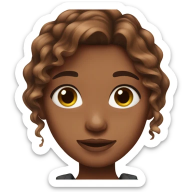 Cute girl with ombre brown hair sticker