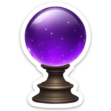 purple magic glass crystal ball on a pedestal sticker
