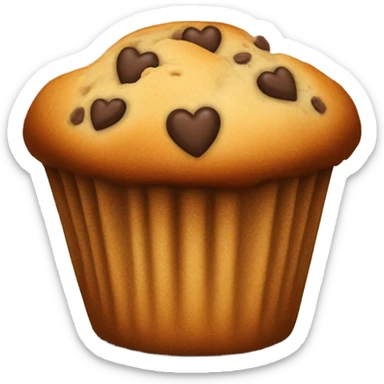 Muffin in the shape of a heart sticker