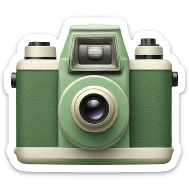 Sage green vintage camera sticker