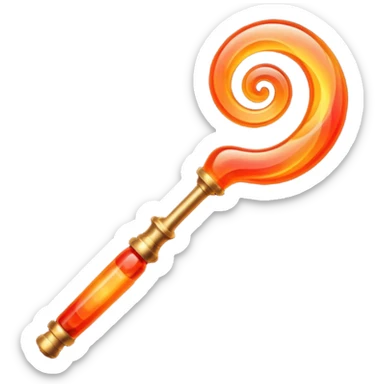magic wand with orange red wave sticker