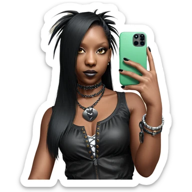 dark beauty selfie portrait sticker