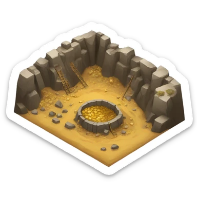 medieval gold mine pit sticker