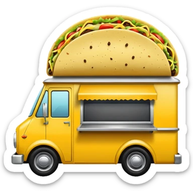 yellow tacos truck. sticker