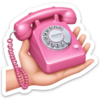 A hand holding a pink preppy phone  sticker