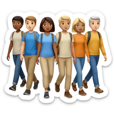 Line of people sticker